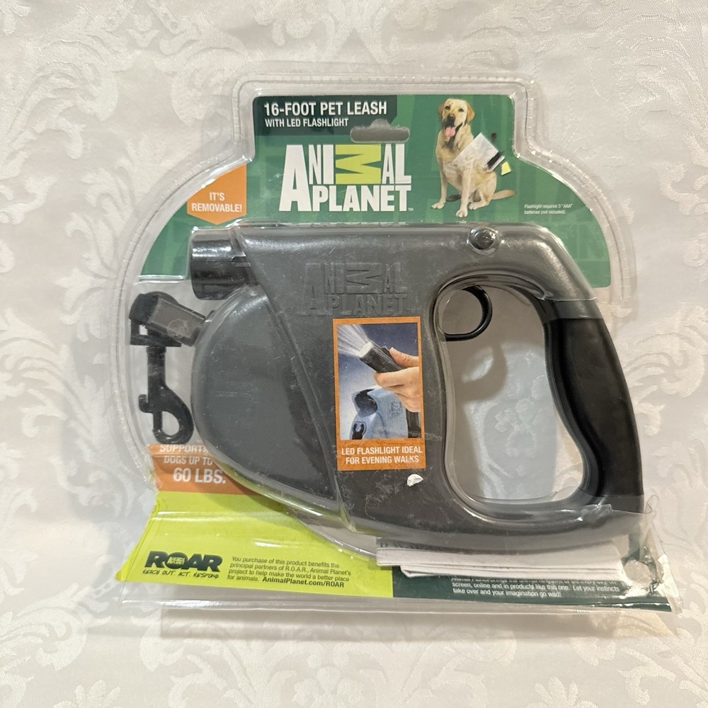 Animal Planet Retractable LED Lighted 16' Dog Leash with Waste Bag Holder